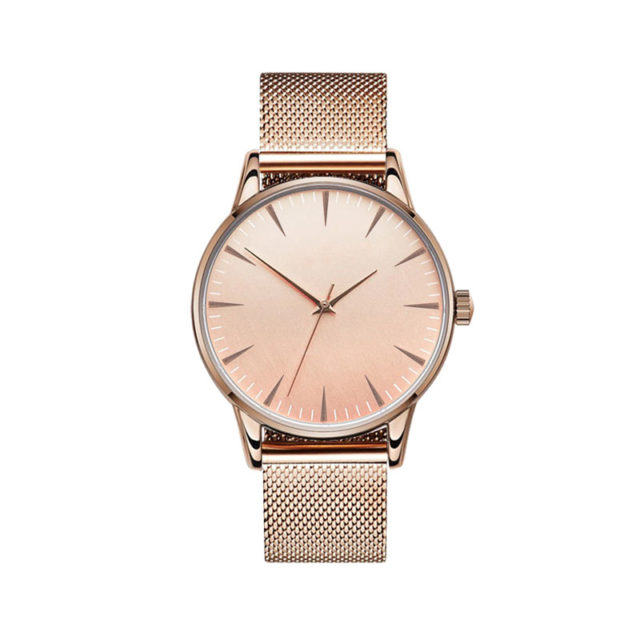 all rose gold steel mesh strap classic watch