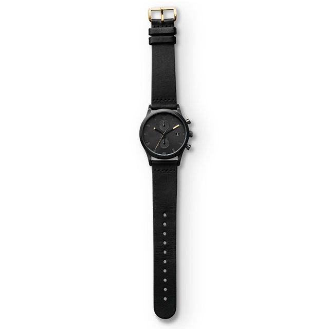 full view of all black watch
