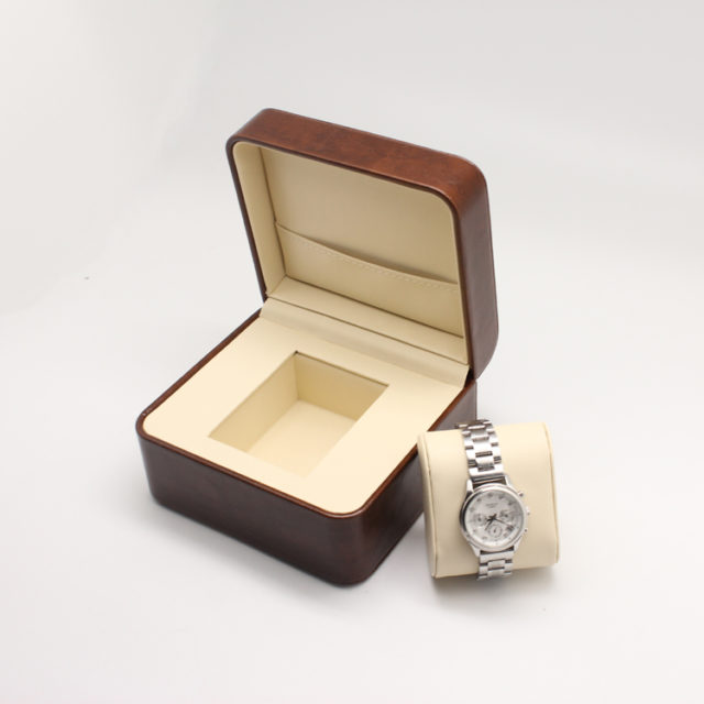 brown leather luxury watch box