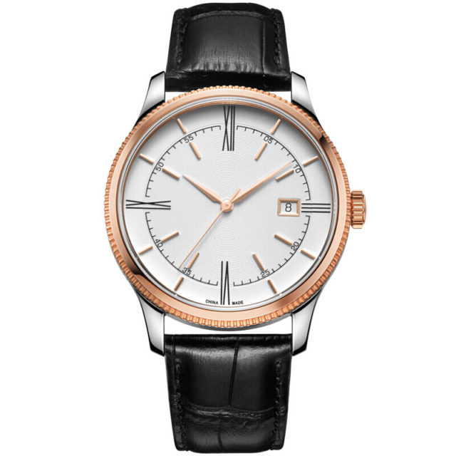rosegold silver white dial