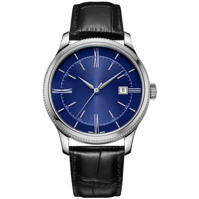 silver nvai blue dial