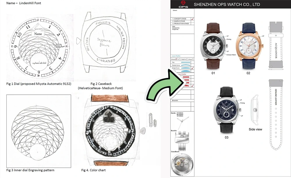 watch design sketches
